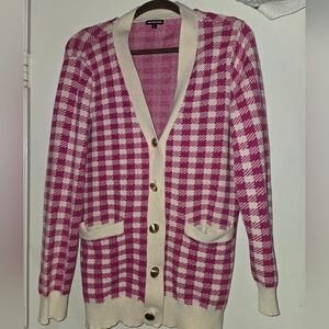 Who What Wear Pink and Cream Cardigan